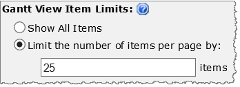 Radio buttons to show all items or limit items