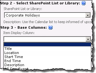 SharePoint List and Item Display drop down menus