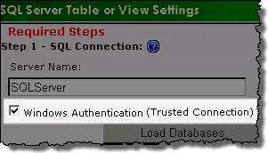 Trusted connections check box