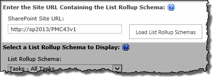 Image of the Page or  Site URL field and the Load List Rollup button
