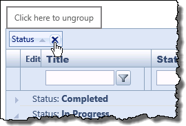 Click 'x' to ungroup