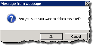 Delete confirmation pop up window