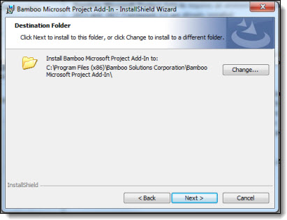 PMC MS Project AddiIn install select install location
