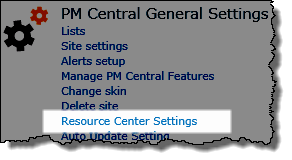 Report Settings link in the PMC Control Panel