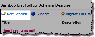 New Schema button