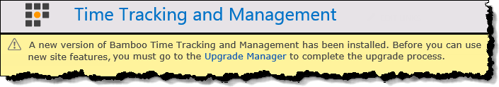 TTM upgrade warning message