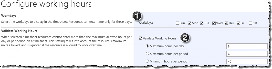 Configure Working Hours